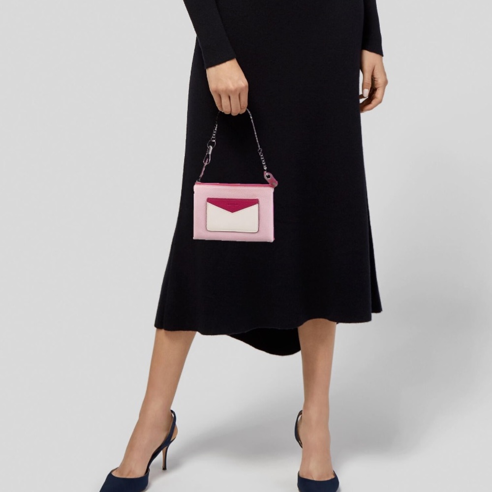 Givenchy chain link leather clutch